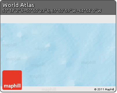 Physical 3D Map of the Area around 51° 3' 43" S, 65° 22' 30" W
