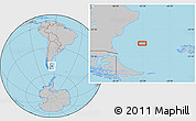 Gray Location Map of the area around 51° 3' 43" S, 65° 22' 30" W