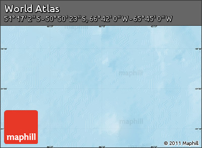 Physical Map of the Area around 51° 3' 43" S, 66° 13' 29" W