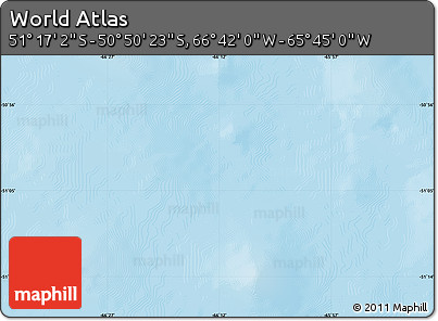 Physical Map of the Area around 51° 3' 43" S, 66° 13' 29" W