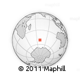 Outline Map of the Area around 51° 3' 43" S, 69° 46' 30" E, rectangular outline