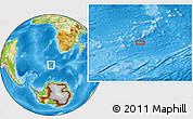 Physical Location Map of the area around 51° 3' 43" S, 6° 1' 30" E