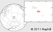 Blank Location Map of the area around 51° 3' 43" S, 71° 28' 29" E
