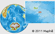 Physical Location Map of the area around 51° 3' 43" S, 71° 28' 29" E