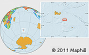 Political Location Map of the area around 51° 3' 43" S, 71° 28' 29" E