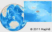 Shaded Relief Location Map of the area around 51° 3' 43" S, 71° 28' 29" E