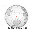Outline Map of the Area around 51° 3' 43" S, 71° 28' 29" E, rectangular outline