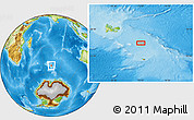 Physical Location Map of the area around 51° 3' 43" S, 73° 10' 30" E