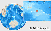 Shaded Relief Location Map of the area around 51° 3' 43" S, 73° 10' 30" E