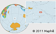 Political Location Map of the area around 51° 3' 43" S, 74° 1' 30" E