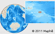 Shaded Relief Location Map of the area around 51° 3' 43" S, 74° 1' 30" E