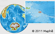 Physical Location Map of the area around 51° 3' 43" S, 74° 52' 30" E