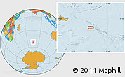 Political Location Map of the area around 51° 3' 43" S, 74° 52' 30" E