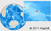 Shaded Relief Location Map of the area around 51° 3' 43" S, 74° 52' 30" E
