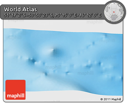 Physical 3D Map of the Area around 51° 3' 43" S, 75° 43' 29" E