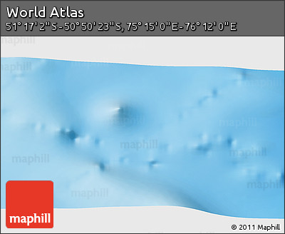 Physical 3D Map of the Area around 51° 3' 43" S, 75° 43' 29" E