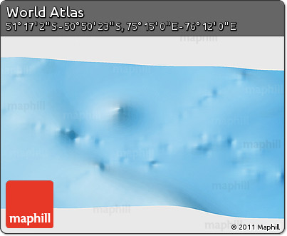 Physical 3D Map of the Area around 51° 3' 43" S, 75° 43' 29" E
