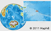 Physical Location Map of the area around 51° 3' 43" S, 75° 43' 29" E