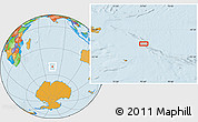 Political Location Map of the area around 51° 3' 43" S, 75° 43' 29" E