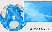 Shaded Relief Location Map of the area around 51° 3' 43" S, 75° 43' 29" E