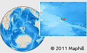 Shaded Relief Location Map of the area around 51° 3' 43" S, 76° 34' 29" E