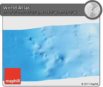 Physical 3D Map of the Area around 51° 3' 43" S, 76° 25' 30" W