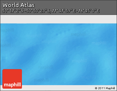 Physical 3D Map of the Area around 51° 3' 43" S, 78° 16' 30" E