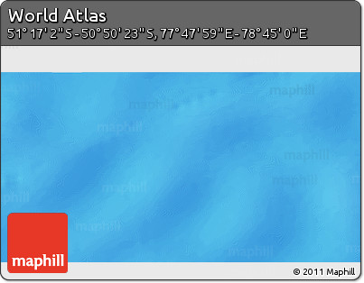 Physical 3D Map of the Area around 51° 3' 43" S, 78° 16' 30" E