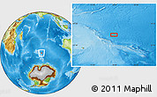 Physical Location Map of the area around 51° 3' 43" S, 78° 16' 30" E