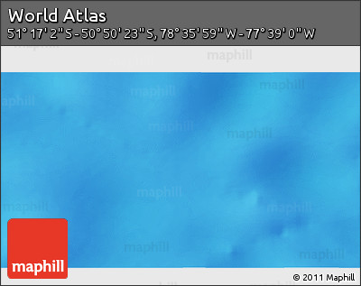 Physical 3D Map of the Area around 51° 3' 43" S, 78° 7' 30" W
