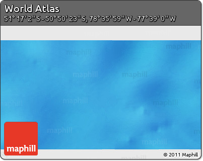 Physical 3D Map of the Area around 51° 3' 43" S, 78° 7' 30" W