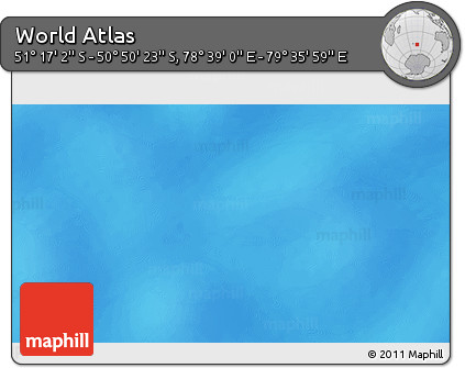 Physical 3D Map of the Area around 51° 3' 43" S, 79° 7' 30" E