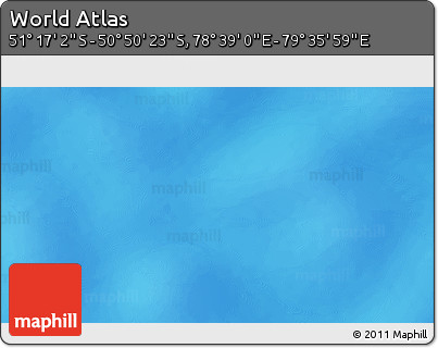 Physical 3D Map of the Area around 51° 3' 43" S, 79° 7' 30" E