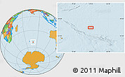 Political Location Map of the area around 51° 3' 43" S, 79° 7' 30" E
