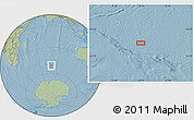 Savanna Style Location Map of the area around 51° 3' 43" S, 79° 7' 30" E, hill shading