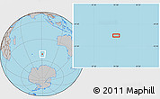 Gray Location Map of the area around 51° 3' 43" S, 91° 1' 30" E