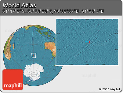 Satellite Location Map of the Area around 51° 3' 43" S, 91° 1' 30" E