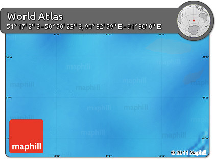 Physical Map of the Area around 51° 3' 43" S, 91° 1' 30" E