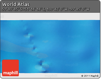 Physical 3D Map of the Area around 51° 27' 30" S, 100° 13' 29" W