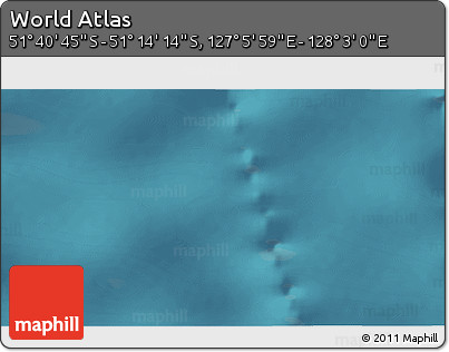 Satellite 3D Map of the Area around 51° 27' 30" S, 127° 34' 30" E