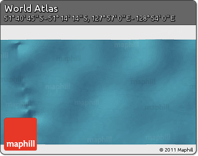 Satellite 3D Map of the Area around 51° 27' 30" S, 128° 25' 30" E