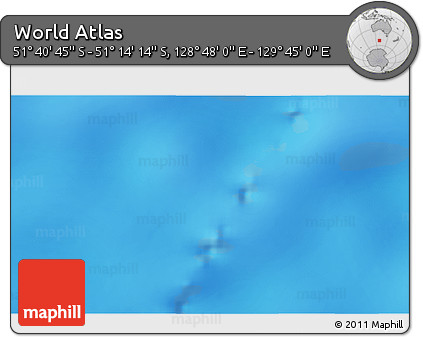 Physical 3D Map of the Area around 51° 27' 30" S, 129° 16' 30" E