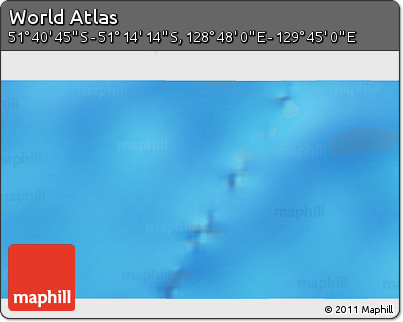 Physical 3D Map of the Area around 51° 27' 30" S, 129° 16' 30" E