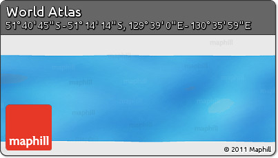 Physical Panoramic Map of the Area around 51° 27' 30" S, 130° 7' 30" E