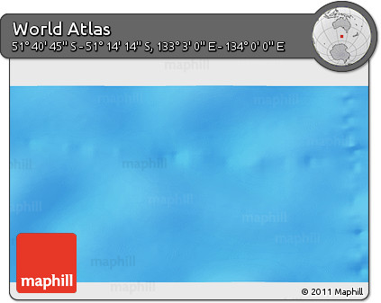 Physical 3D Map of the Area around 51° 27' 30" S, 133° 31' 30" E