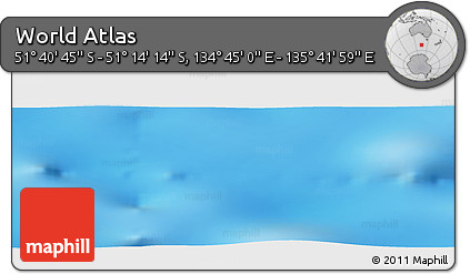 Physical Panoramic Map of the Area around 51° 27' 30" S, 135° 13' 29" E