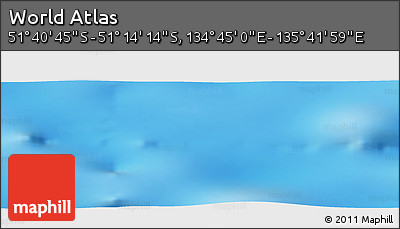 Physical Panoramic Map of the Area around 51° 27' 30" S, 135° 13' 29" E