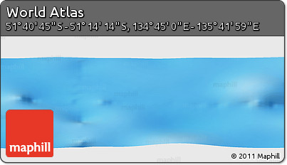 Physical Panoramic Map of the Area around 51° 27' 30" S, 135° 13' 29" E