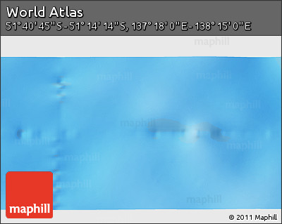 Physical 3D Map of the Area around 51° 27' 30" S, 137° 46' 30" E