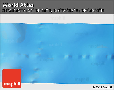 Physical 3D Map of the Area around 51° 27' 30" S, 140° 19' 29" E